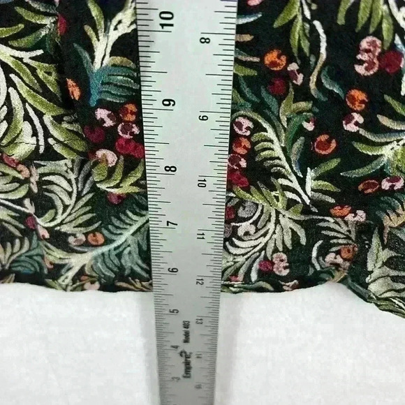 J Jill Top Women’s Medium Black Floral Tunic Long Sleeve Ruffles Boho - Picture 10 of 10